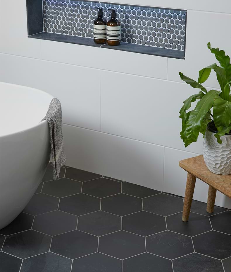 Metropolitan Slate Riven Finish Hexagon
