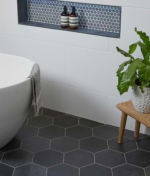 Metropolitan Slate Riven Finish Hexagon