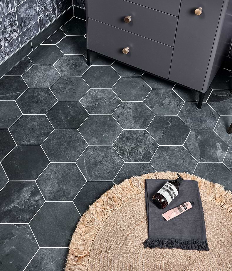 Metropolitan Slate Riven Finish Hexagon