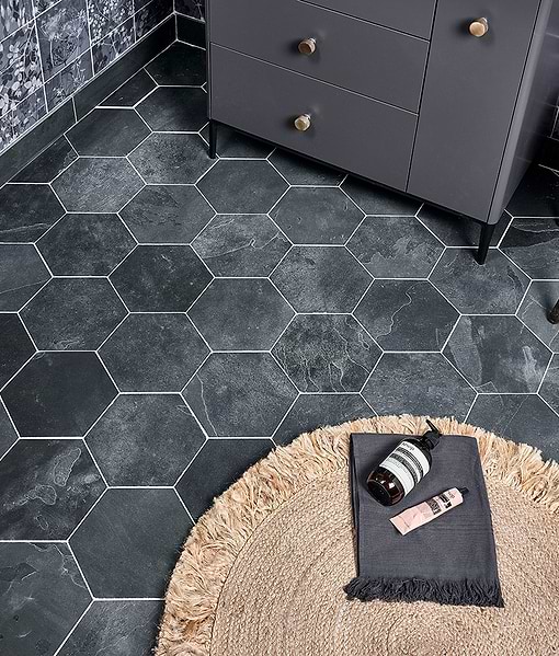 Metropolitan Slate Riven Finish Hexagon
