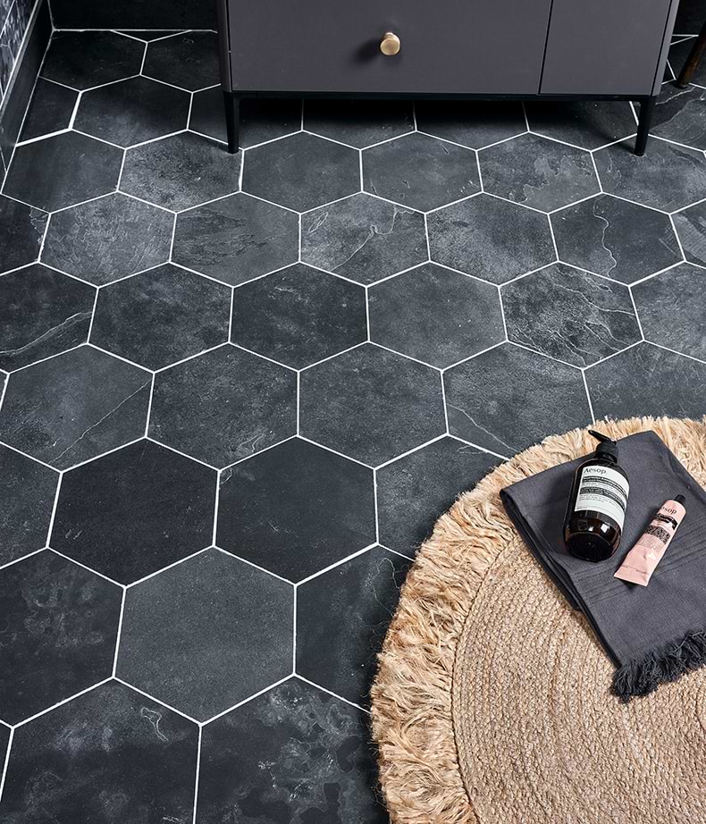 Metropolitan Slate Riven Finish Hexagon