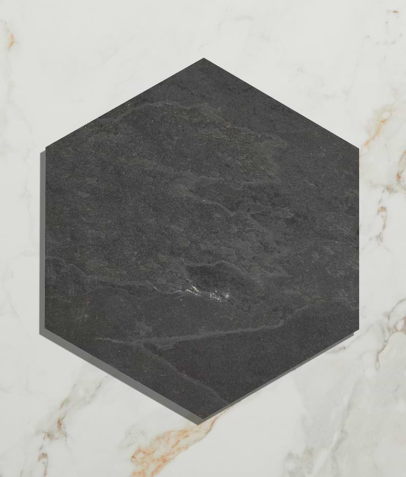 Metropolitan Slate Riven Finish Hexagon