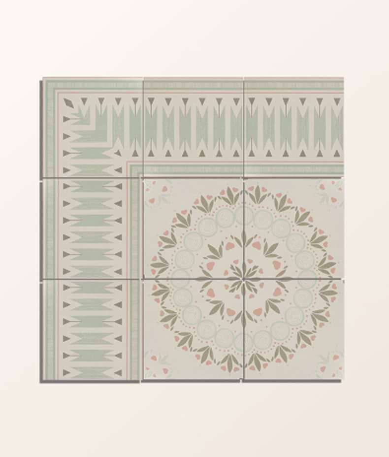 Aventuras Ziggy Border Olive Porcelain