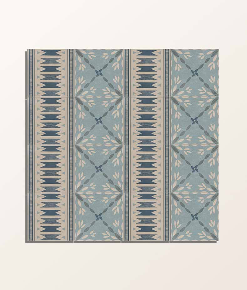 Aventuras Ziggy Border Blue Porcelain