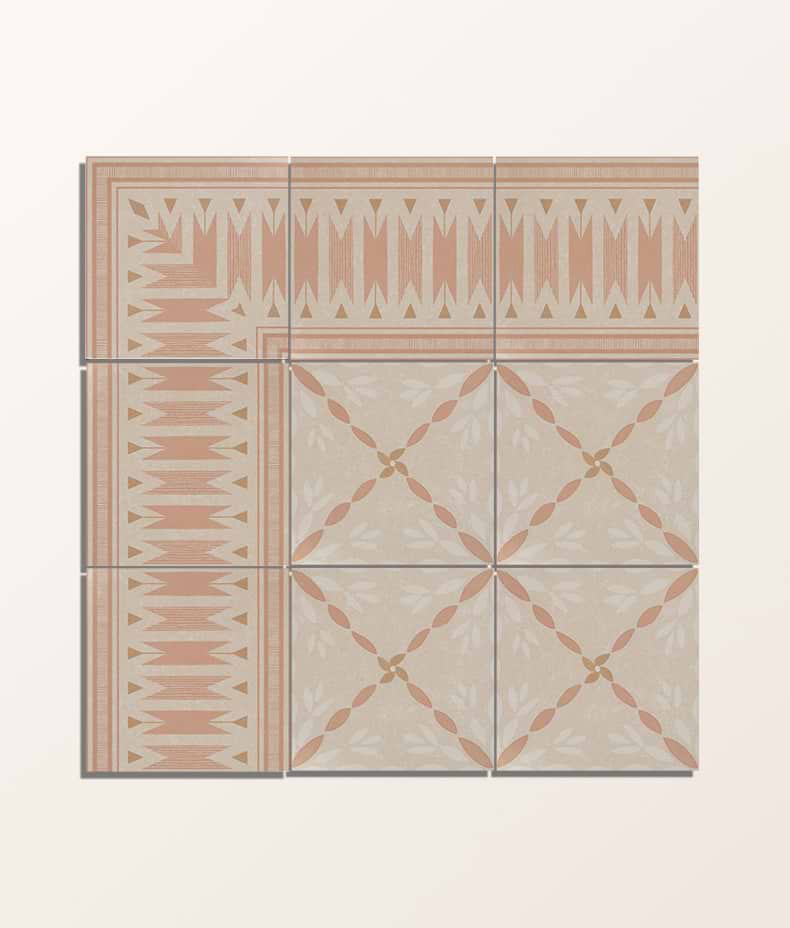 Aventuras Ziggy Border Terracotta Porcelain