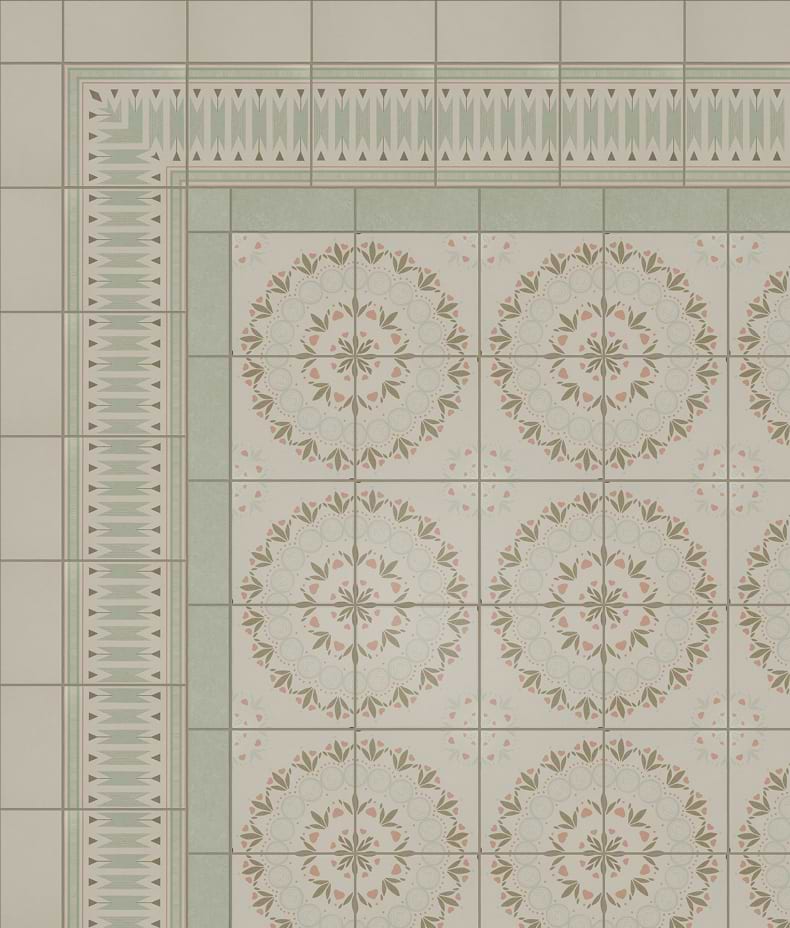 Aventuras Ziggy Border Olive Porcelain