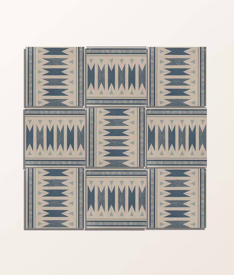 Aventuras Ziggy Border Blue Porcelain