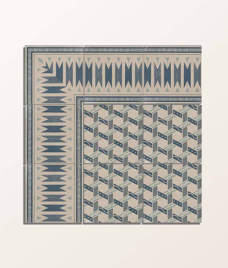 Aventuras Ziggy Border Blue Porcelain