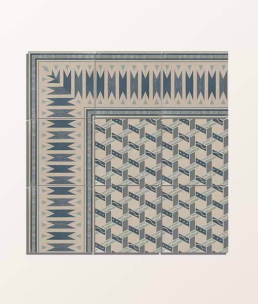 Aventuras Ziggy Border Blue Porcelain