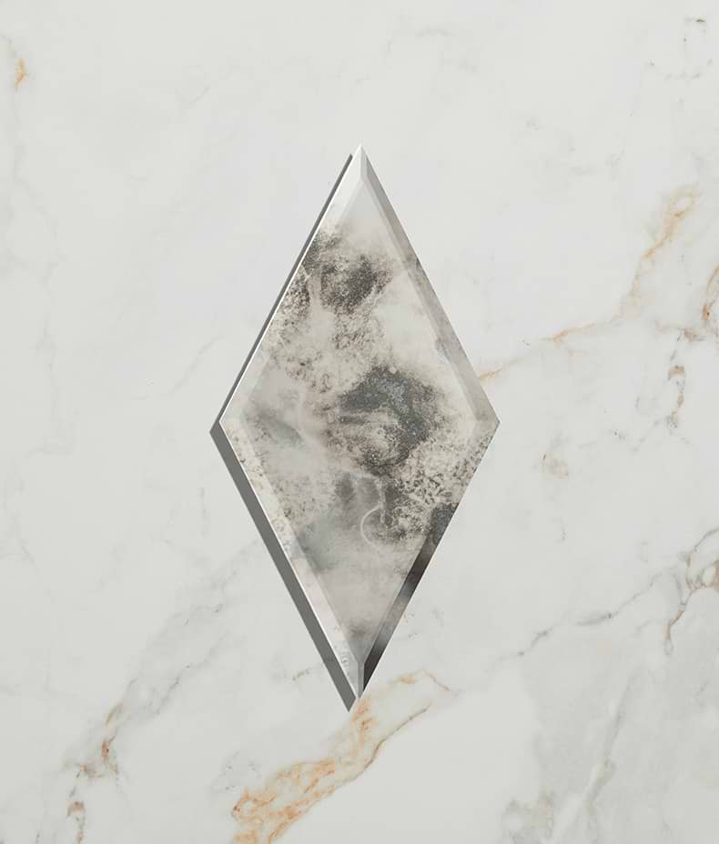 Rococo Glass Mirror Diamond Mercury