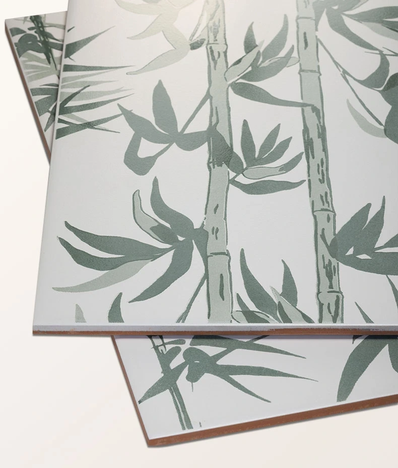 Silk Screen Ceramic Lantau Bamboo Smoke Green