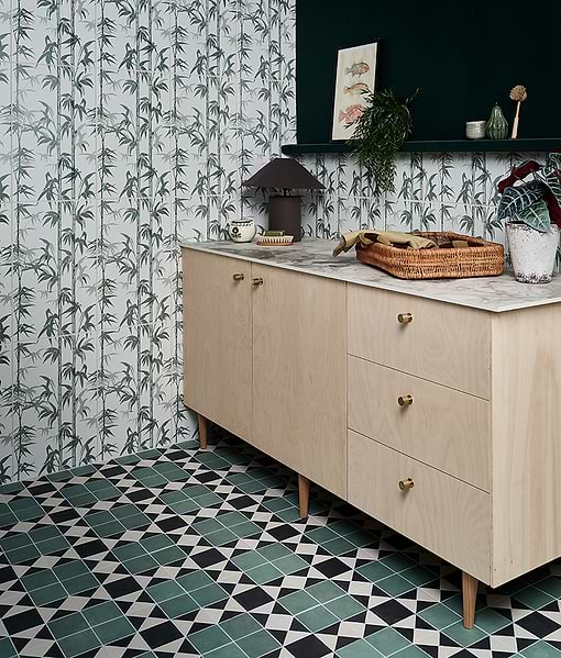 Victorian Style™ Porcelain Finchley Pattern Forest Green