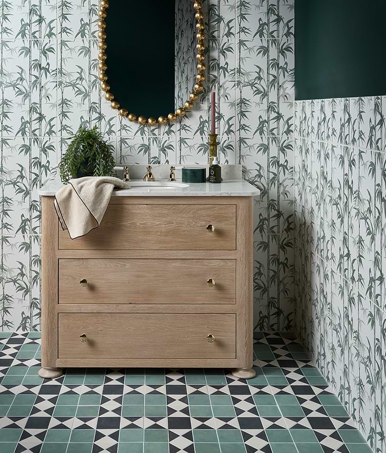 Victorian Style™ Porcelain Finchley Pattern Forest Green