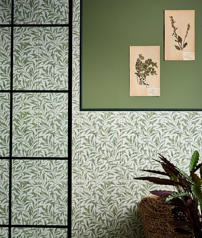 Silk Screen Ceramic Willow Cottage Spring Leaf