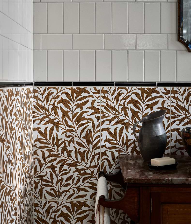 Silk Screen Ceramic Willow Cottage Tobacco
