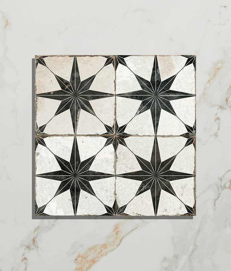 Spitalfields Ceramic Retro Star Black