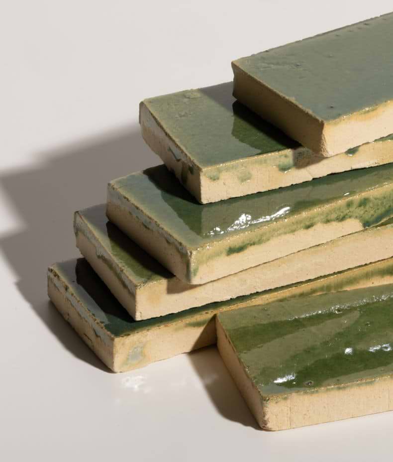 Stone Glaze Ceramic British Green Gloss Brick