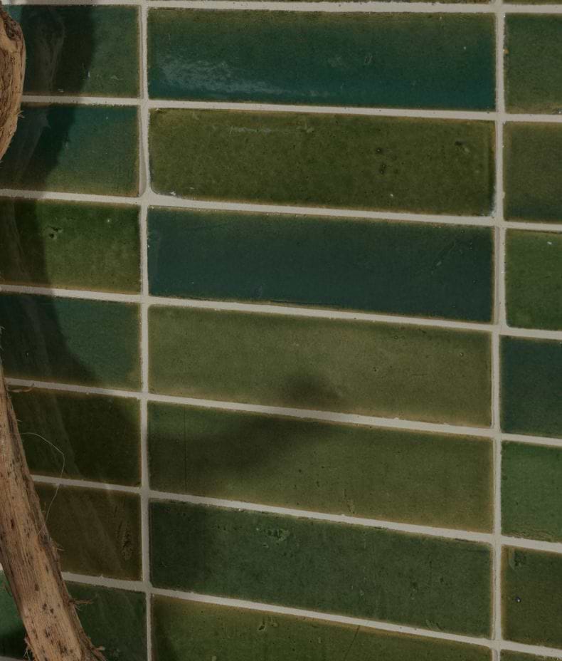 Stone Glaze Ceramic British Green Gloss Brick