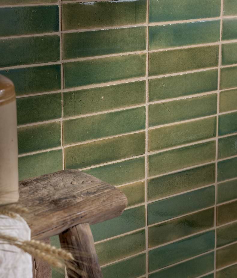 Stone Glaze Ceramic Olive Leaf Gloss Brick