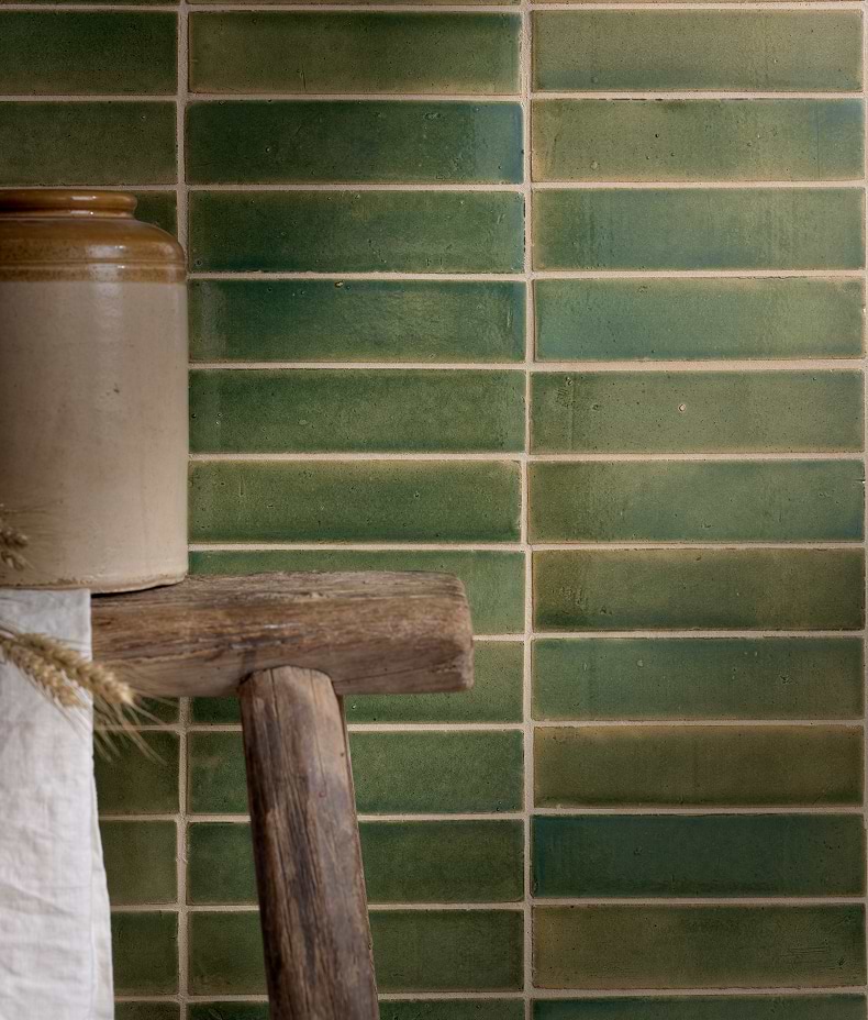 Stone Glaze Ceramic Olive Leaf Gloss Brick
