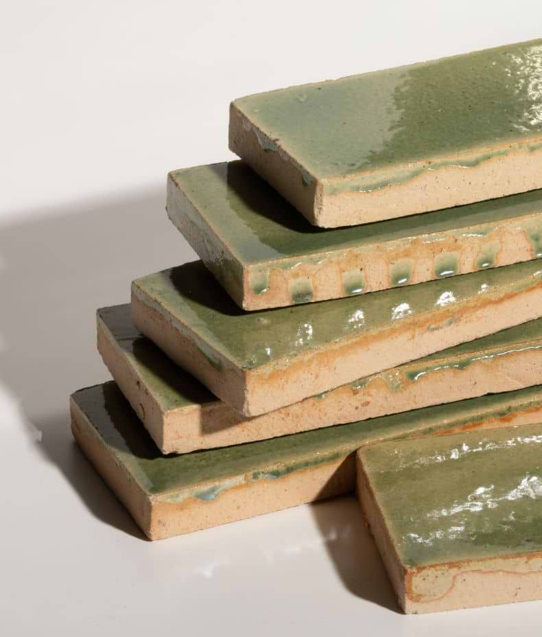 Stone Glaze Ceramic Olive Leaf Gloss Brick