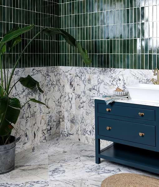 Stone Glaze Ceramic Petrol Green Gloss Brick