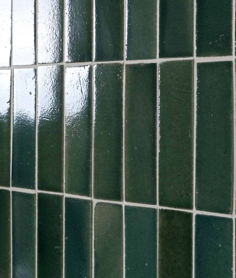 Stone Glaze Ceramic Petrol Green Gloss Brick