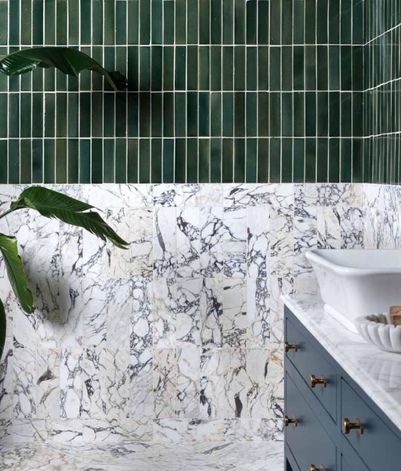 Stone Glaze Ceramic Petrol Green Gloss Brick