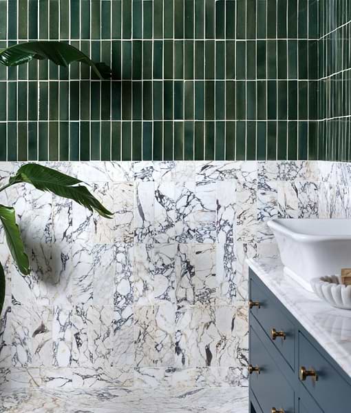 Stone Glaze Ceramic Petrol Green Gloss Brick