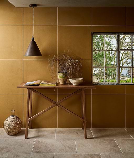 Stucco Porcelain Textured Mustard