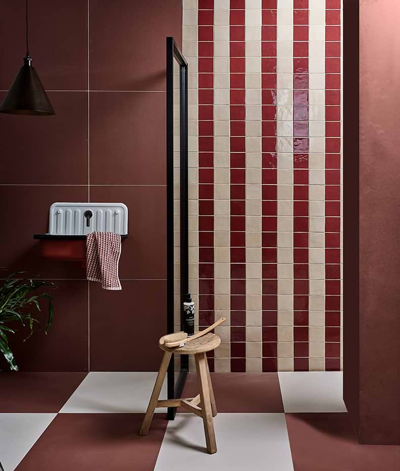 Stucco Porcelain Textured Red