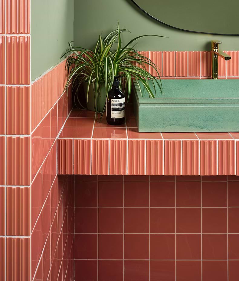 Tunstall Ceramic Fluted Brick Coral
