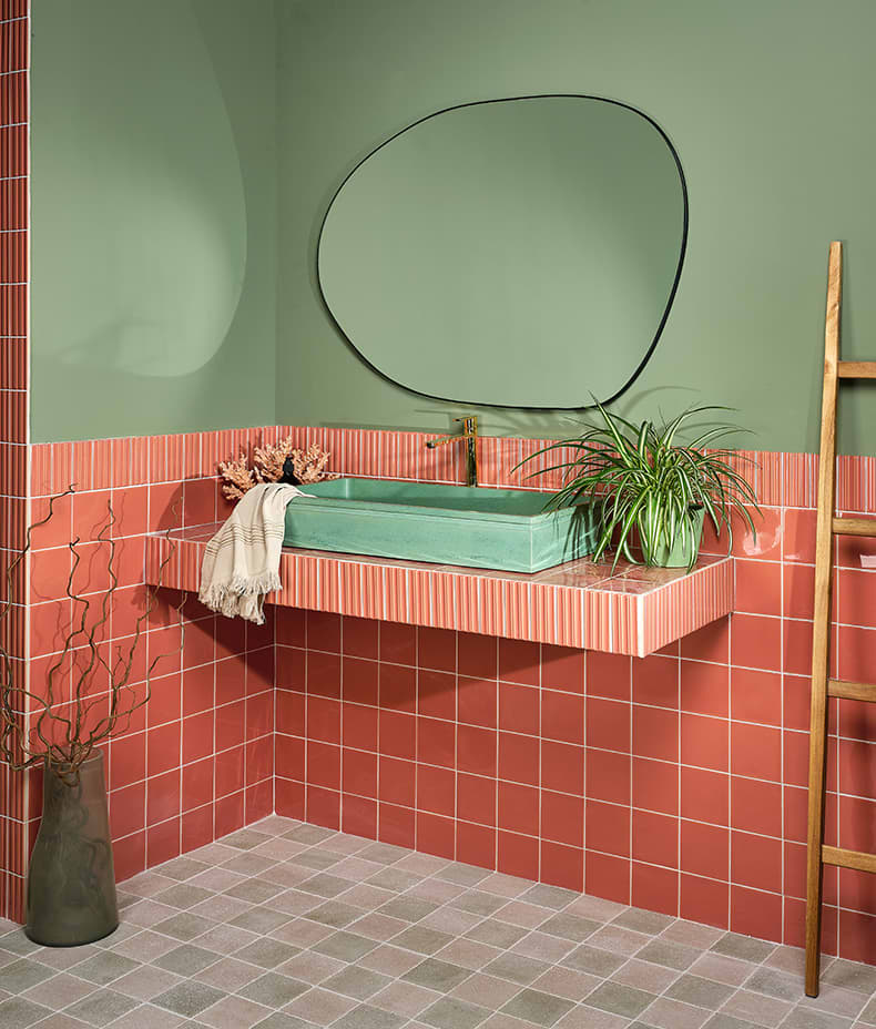 Tunstall Ceramic Fluted Brick Coral