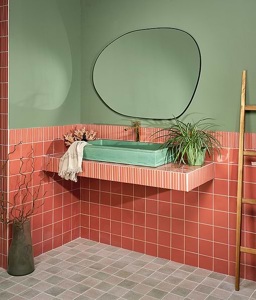 Tunstall Ceramic Fluted Brick Coral