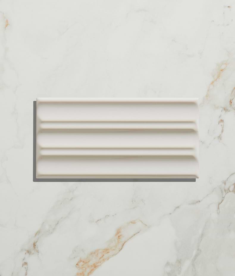 Tunstall Ceramic Fluted Brick Deep White