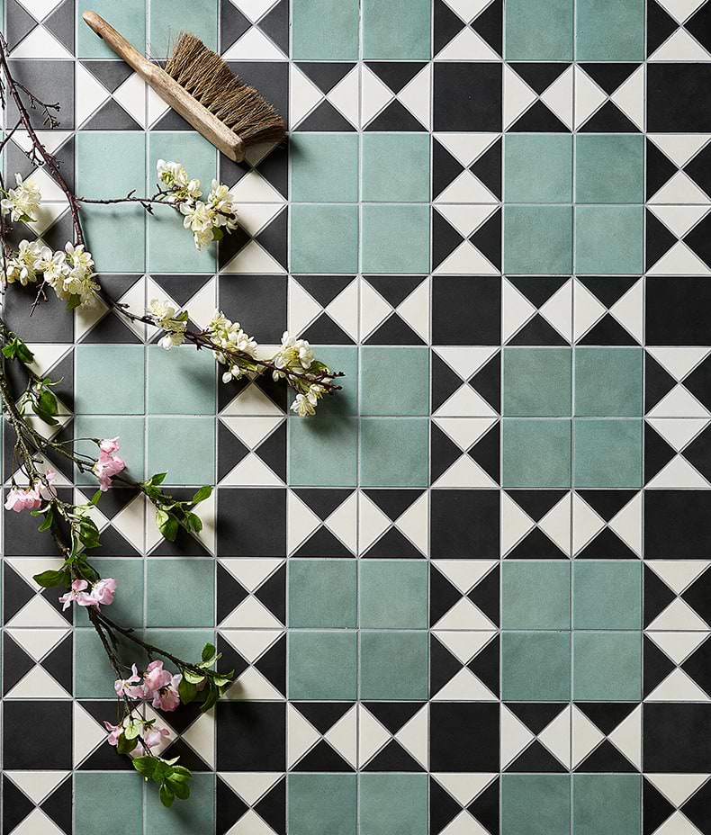 Victorian Style™ Porcelain Finchley Pattern Forest Green