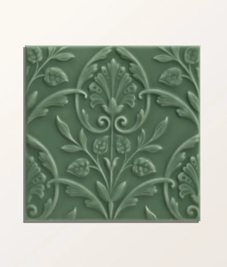 Victorian Style™ Wall Ceramic Hampton Court Vines Cabbage Green Gloss