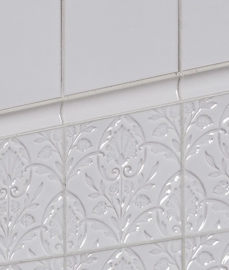Victorian Style™ Wall Ceramic Hampton Court Vines Cotton White Gloss
