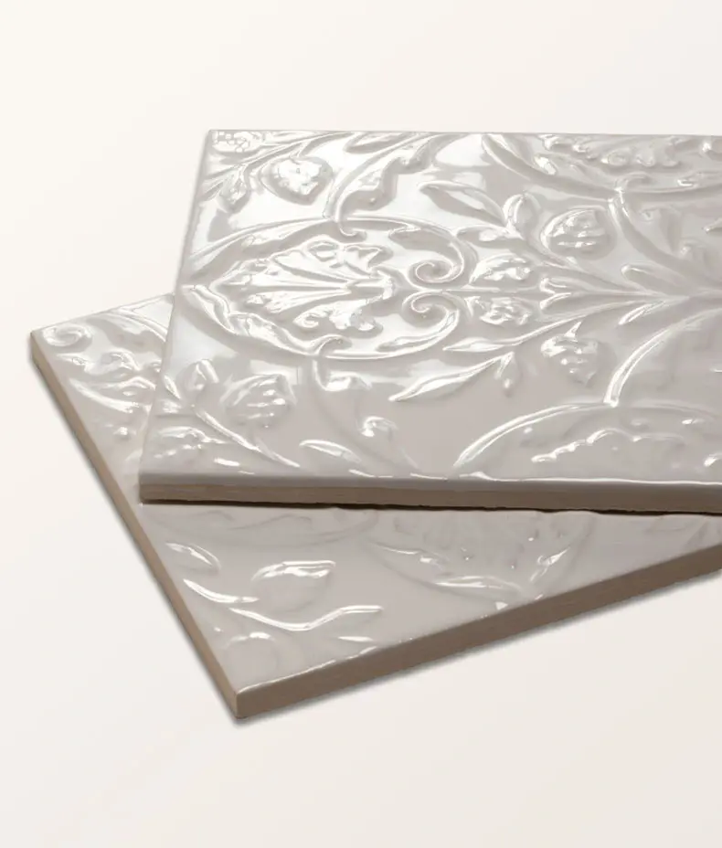 Victorian Style™ Wall Ceramic Hampton Court Vines Cotton White Gloss