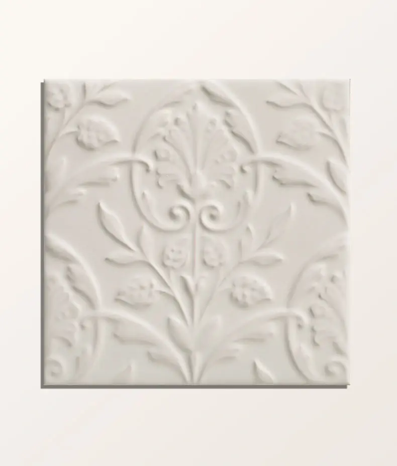 Victorian Style™ Wall Ceramic Hampton Court Vines Cotton White Gloss
