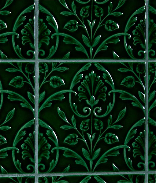 Victorian Style™ Wall Ceramic Hampton Court Vines Olive Green Gloss