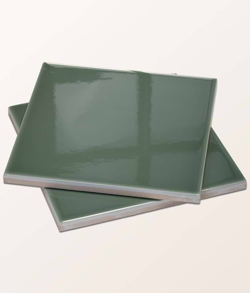 Victorian Style™ Wall Ceramic Cabbage Green Square