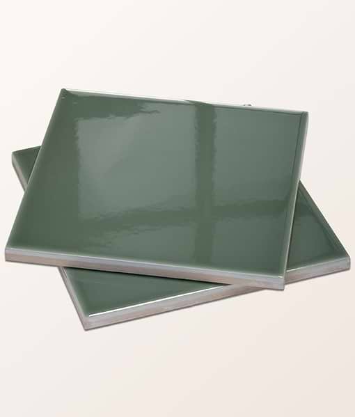 Victorian Style™ Wall Ceramic Cabbage Green Square