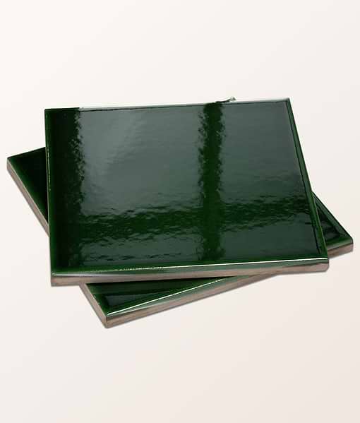 Victorian Style™ Wall Ceramic Olive Green Square Crackle Glaze