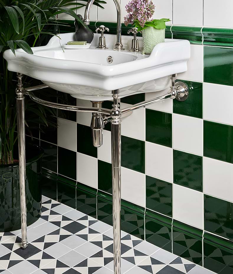 Victorian Style™ Wall Ceramic Olive Green Skirting Crackle Glaze