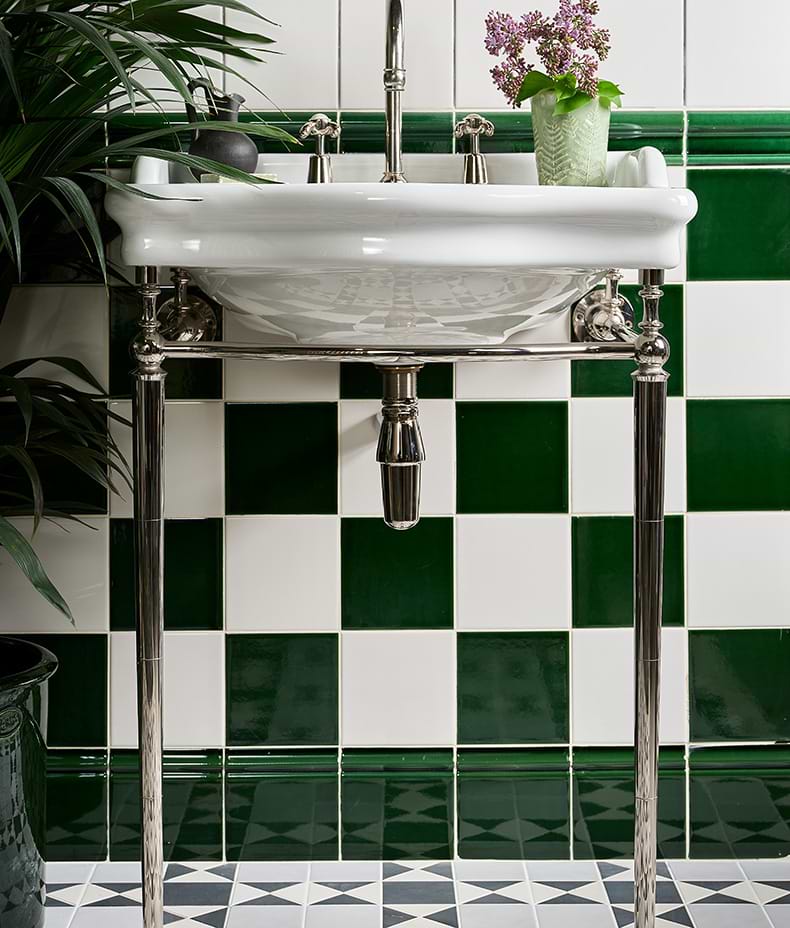 Victorian Style™ Wall Ceramic Olive Green Skirting Crackle Glaze