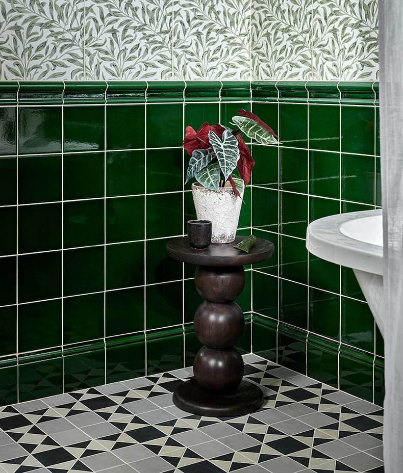 Victorian Style™ Wall Ceramic Olive Green Skirting Crackle Glaze