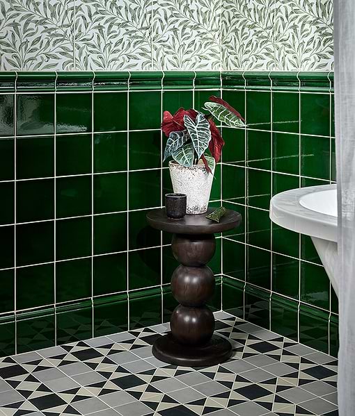 Victorian Style™ Wall Ceramic Olive Green Skirting Crackle Glaze