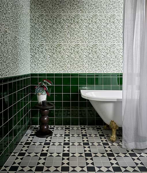 Victorian Style™ Wall Ceramic Olive Green Dado Crackle Glaze