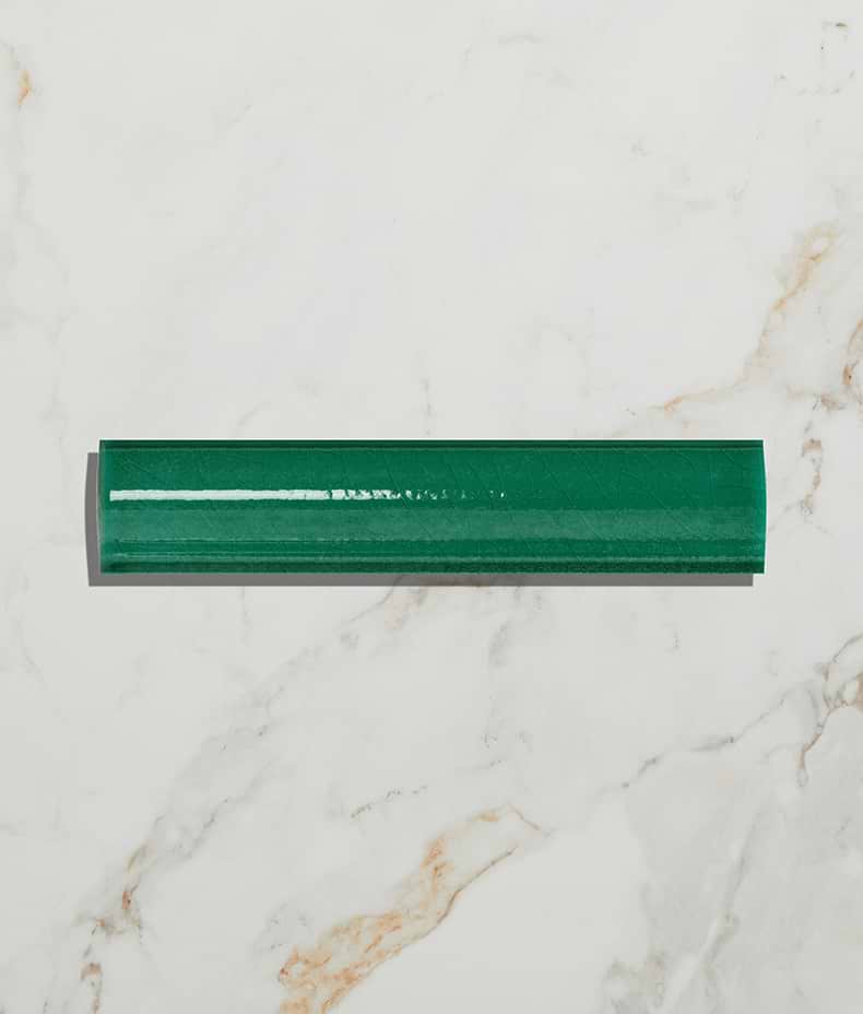 Victorian Style™ Wall Ceramic Emerald Green Simple Beading Crackle Glaze